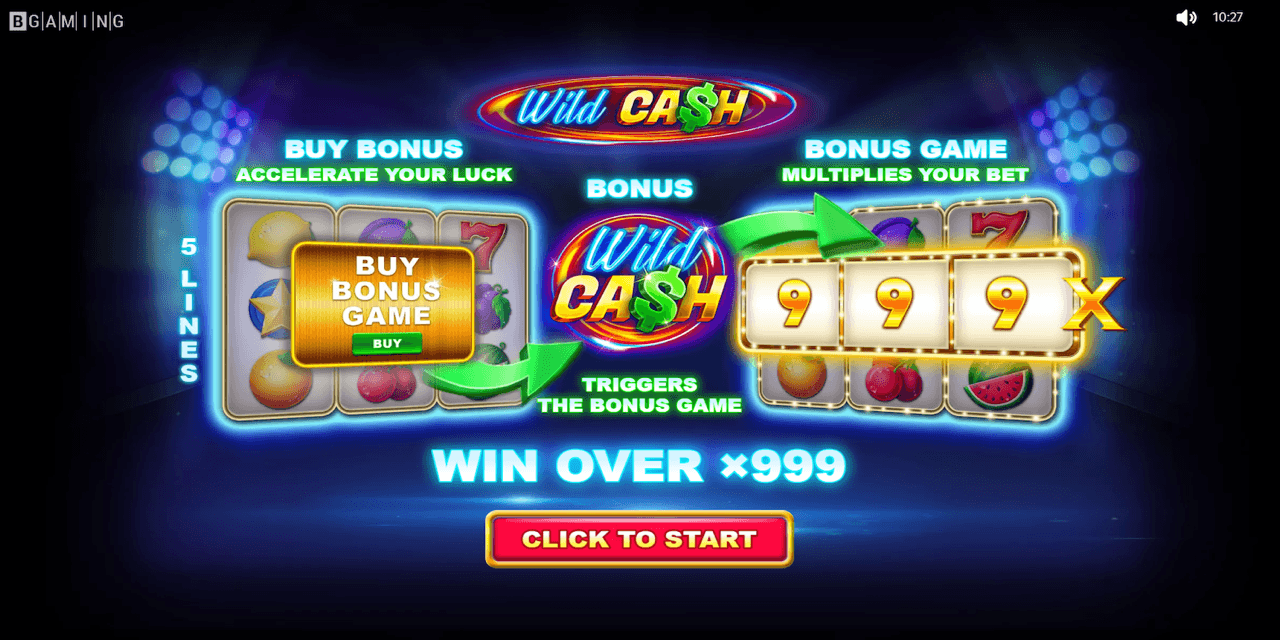 Wild Casino game interface showing slot selection and gameplay options