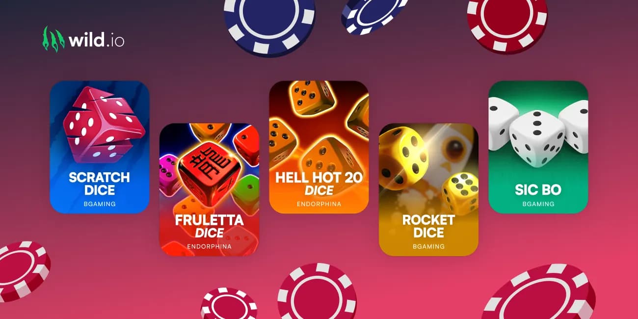 How to play dice games online guide banner with dice and gameplay illustration